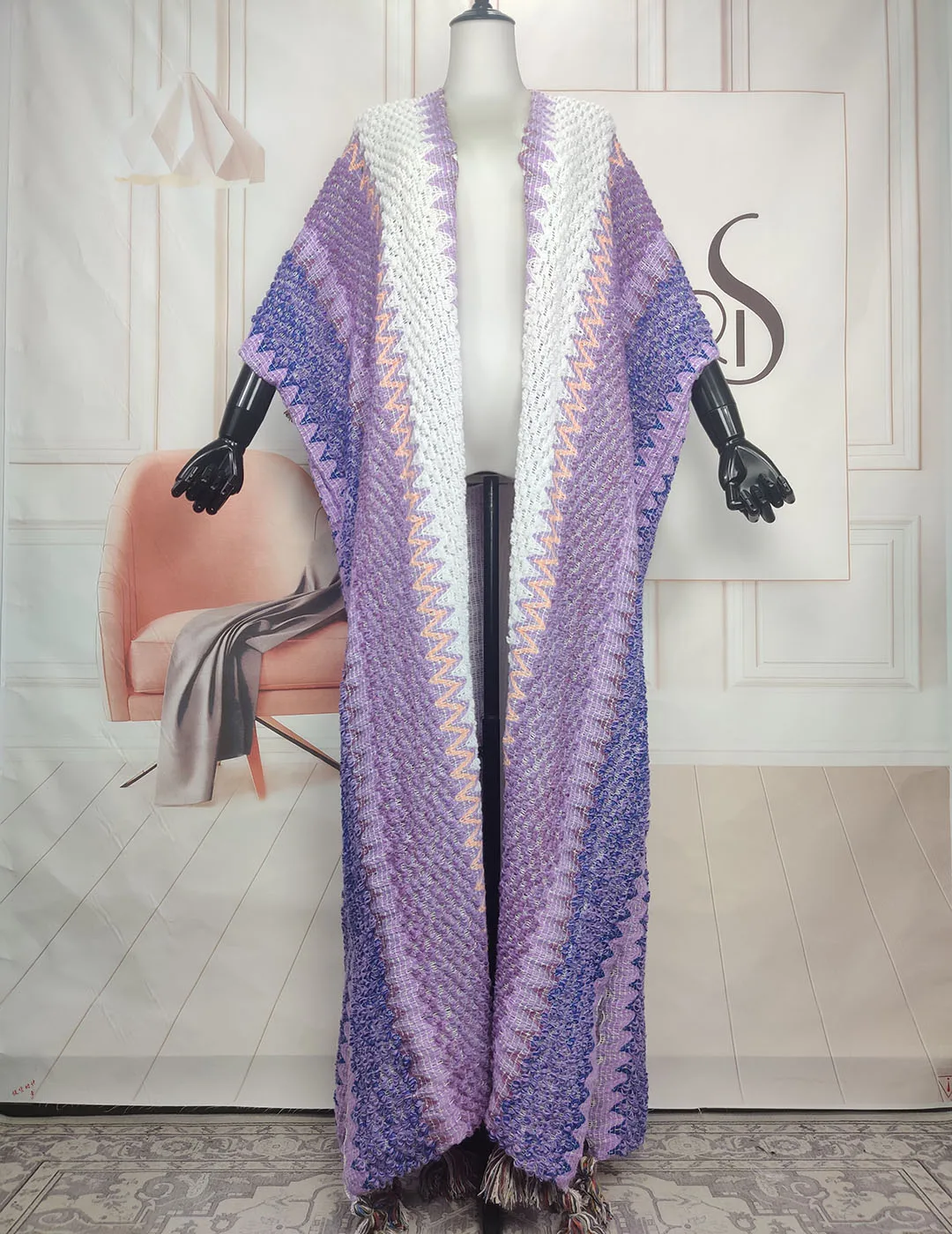 Winter Rich Women African Fashion Sweater Cardigans Fringe Poncho Oversize Fashion Lady Loose Long For Outfits Clothing