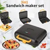 3 in 1 Breakfast Maker Electric Sandwich Maker Waffle Maker Steak Maker Perfect for Cooking Grilled Cheese Burger Steak 1