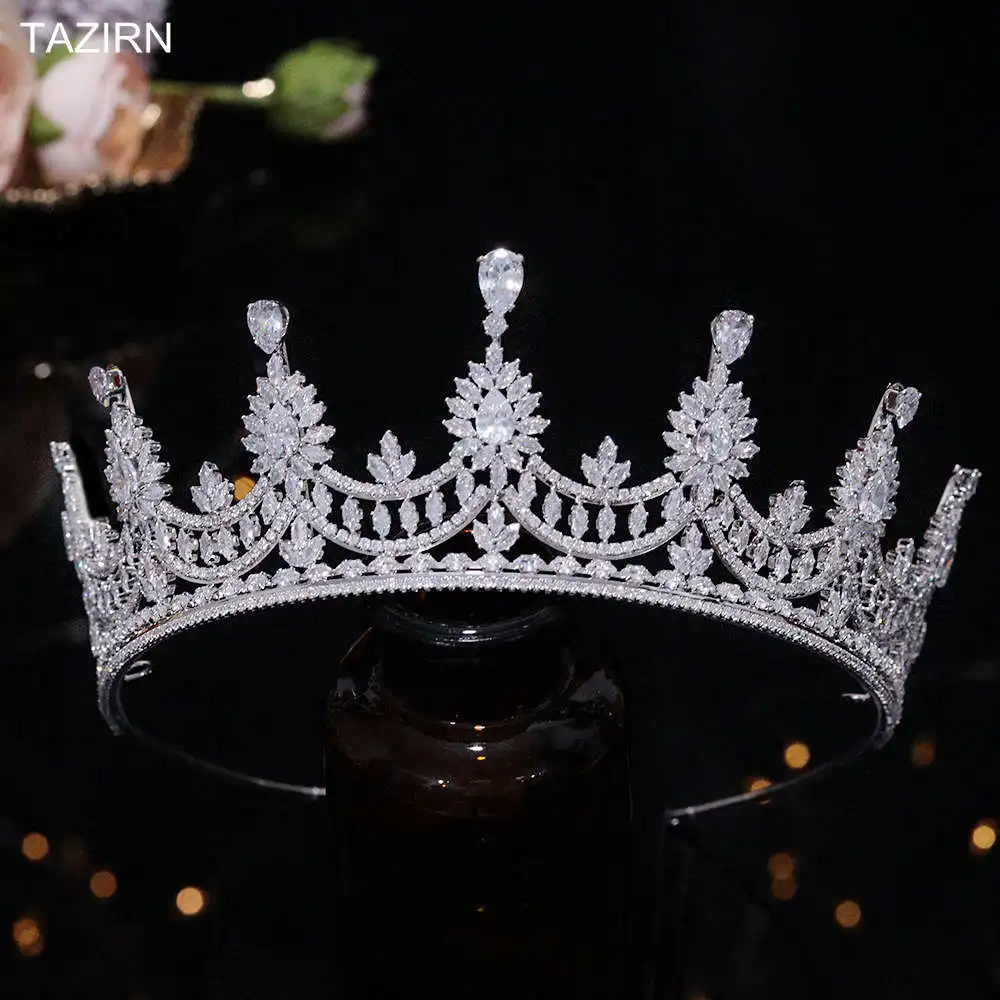 

New 5A Cubic Zirconia Tiaras and Crowns for Women CZ Wedding Bridal Headpiece Birthday Party Diadema Bridesmaid Hair Accessories