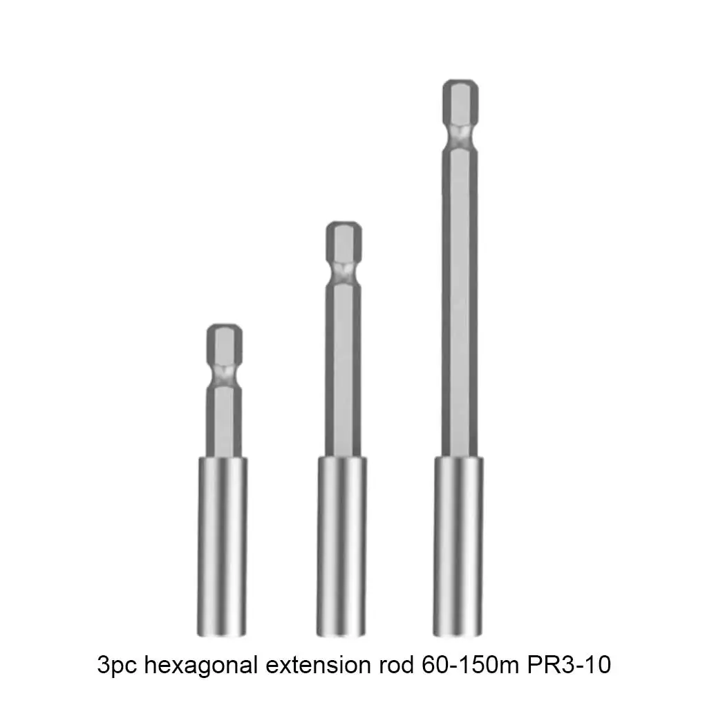 3pc 75/100/150mm Hexagonal Handle Extension Connecting Rod 1/4 Quick Change Extension Rod Batch Head Joint Tool Accessories