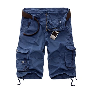 thumbnail image 1 of Pantalones cortos de camuflaje de verano para hombre, 100 % algodón, multibolsillos, estilo capri, 1 of 5