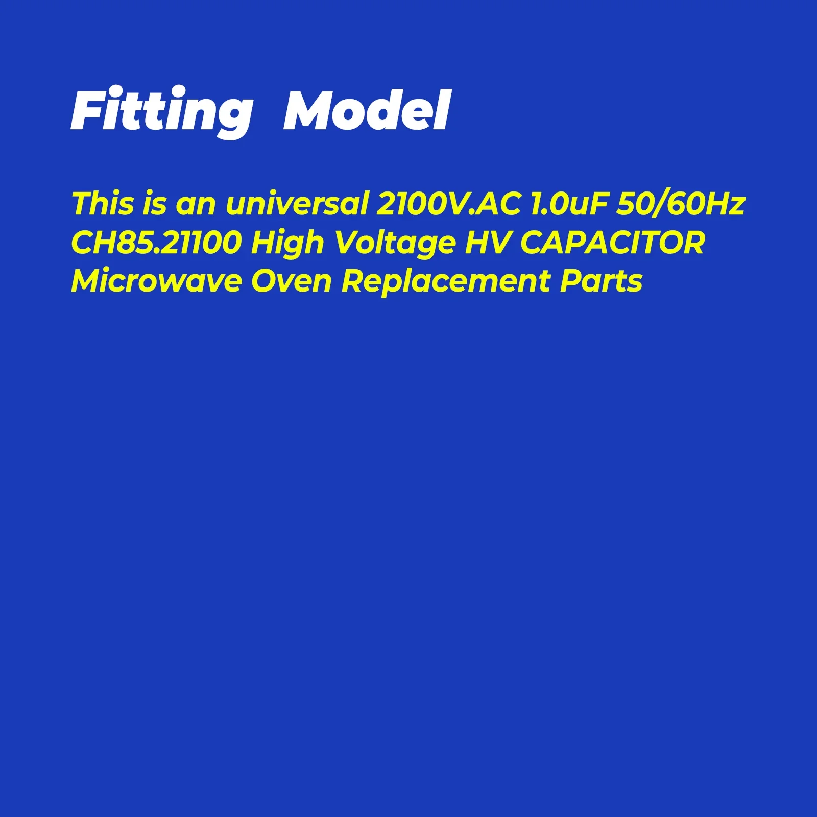 2100V.AC 1.0uF 50/60Hz CH85.21100 High Voltage HV CAPACITOR Microwave Oven Replacement Parts microwave oven spare parts