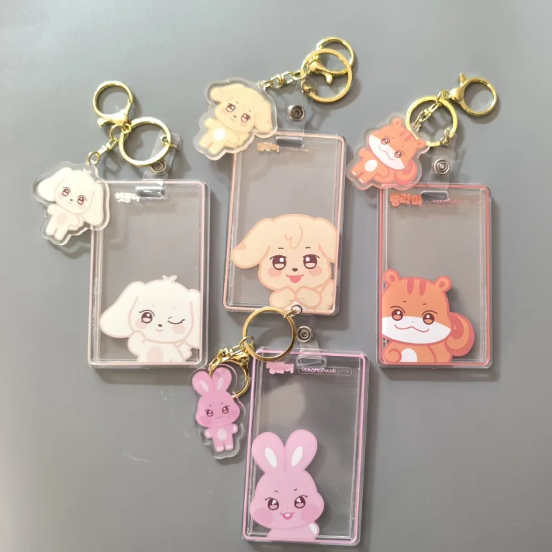 ATEEZ Card Holder Keychain Keyring Acrylic Aniteez Characters Photocard Sleeves Hongjoong Seonghwa Yunho Yeosang Key Chains Gift 2