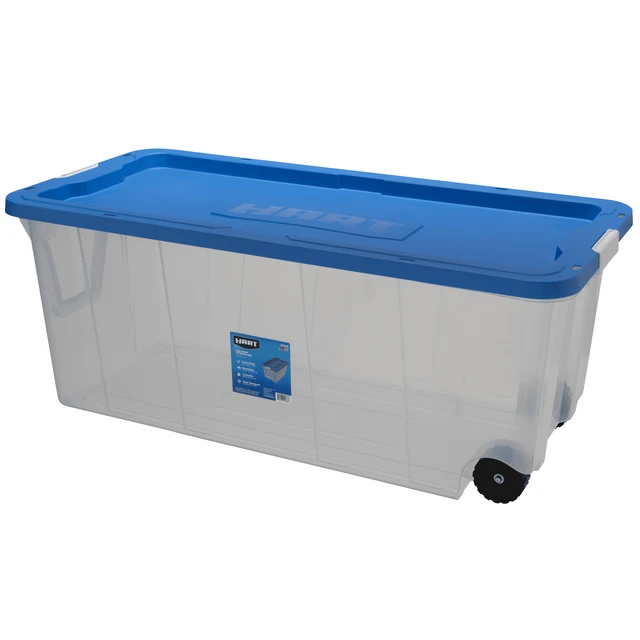 Large Plastic Storage Tote 54 Qt Container Clear Stackable Box With Lid Bin  1Pc