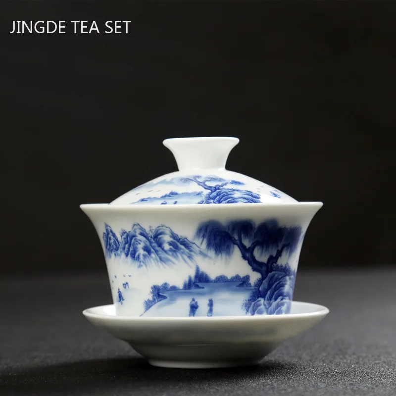 Retro Ceramic Gaiwan Tea Cup Handmade Tureen Chinese Portable Tea Bowl Personal Teacup Household Set Accessories