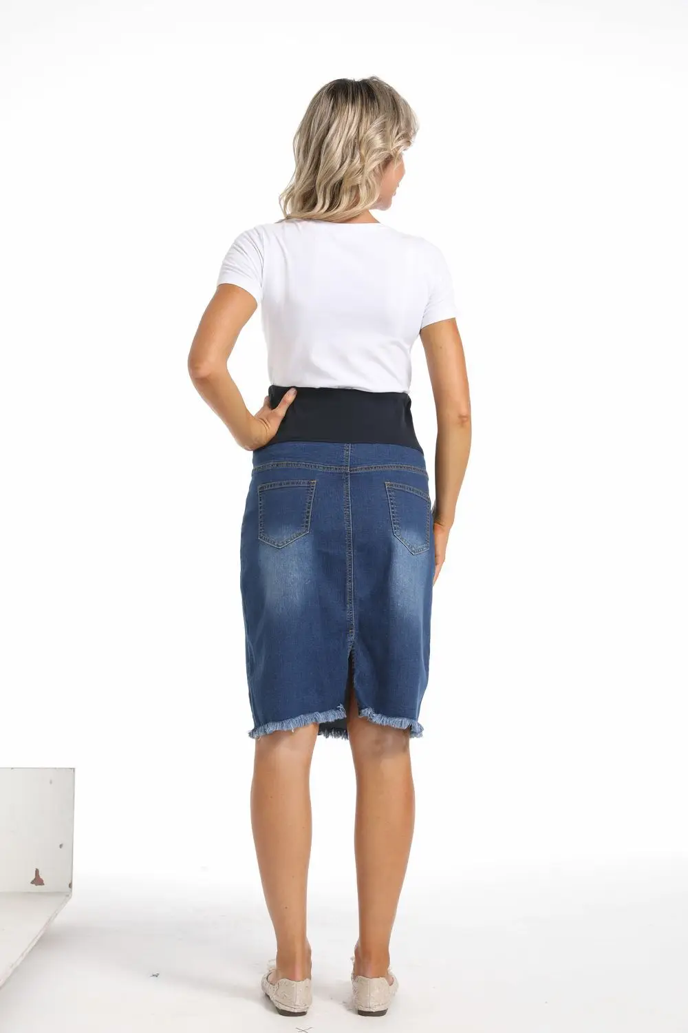 Summer Autumn Jag Denim Maternity Skirts Premama Fashion Elastic High Waist Stretch Jean Skirt Casual Pregnant Women Clothes 2XL