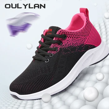 2024 Women Spring Fashion Running Shoes for Casual Breathable Sneakers Lace up Sports Shoes for Female Large Size 36-41 2