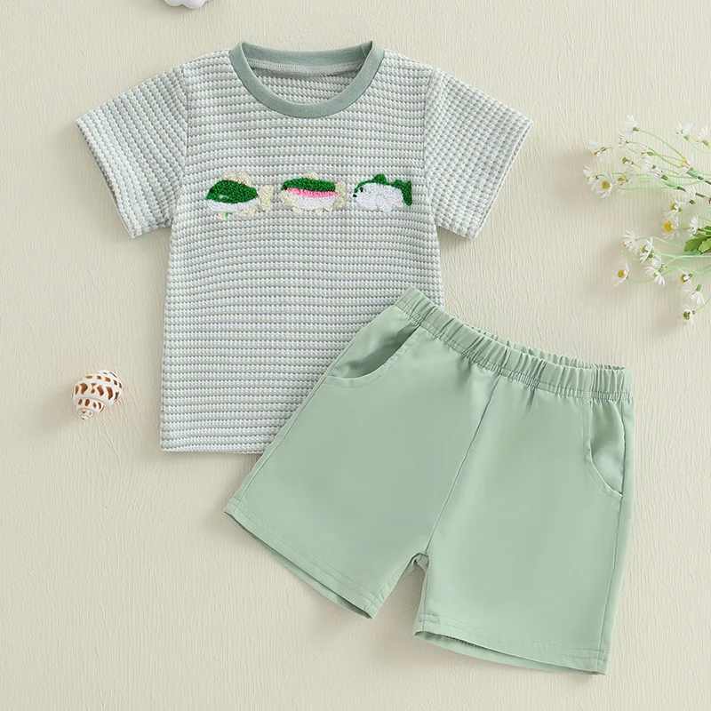 Embroidered T-Shirt & Shorts Set 2