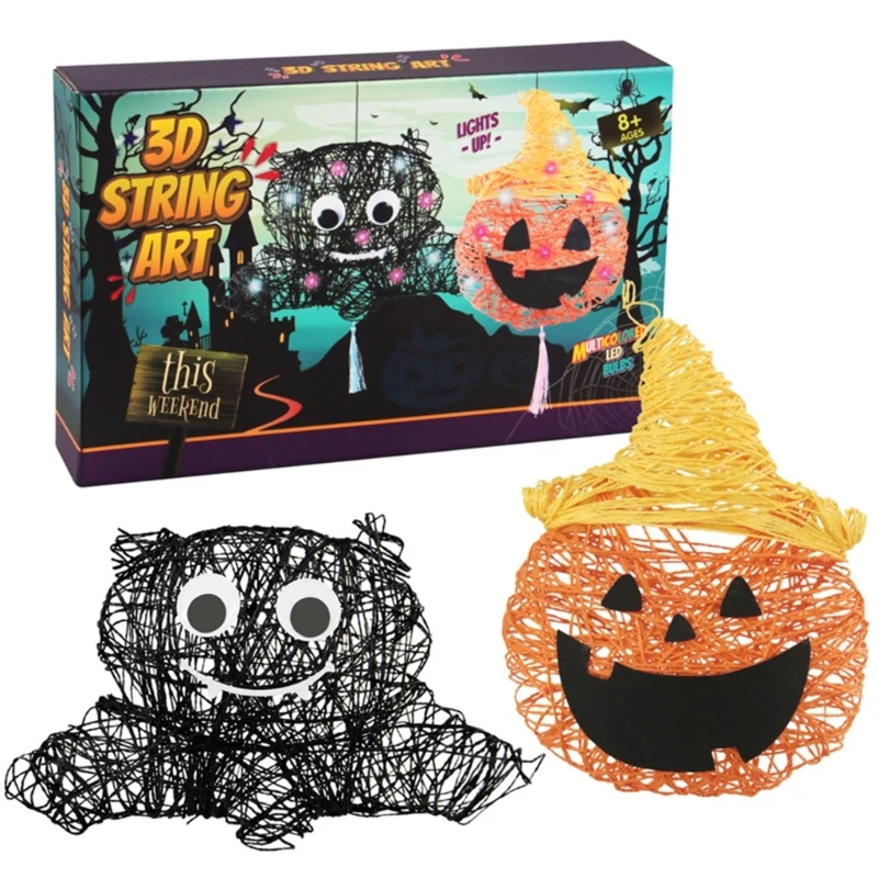 

String Lantern Handmade Toy DIY Craft Kits Festival Glowing Pumpkin Lantern String Art Kits Lantern Festival Party Decor