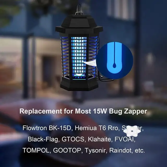 Bug Zapper Replacement Light Bulb For 15 Watt Insect Attracting Lamp,7.5-Inch FUL 15W-BL U-Shaped Bulb For 15Wht 4 Pack 2