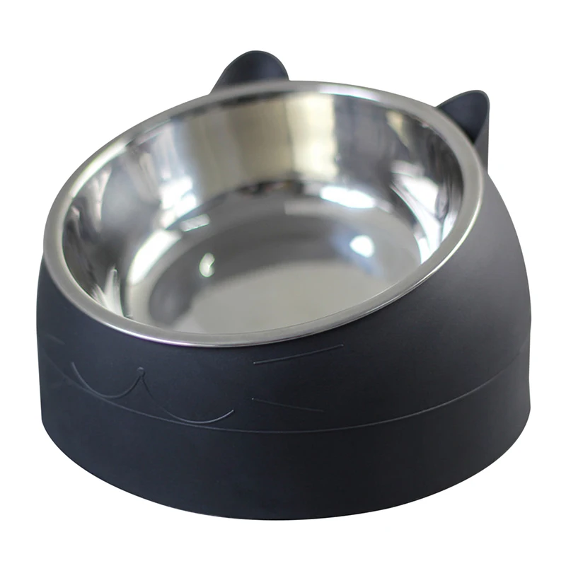 200ml Stainless Steel Cat Bowl Non-slip Base Puppy Cats Food Drink Water Feeder Neck Protection Dish Pet Bowls 5