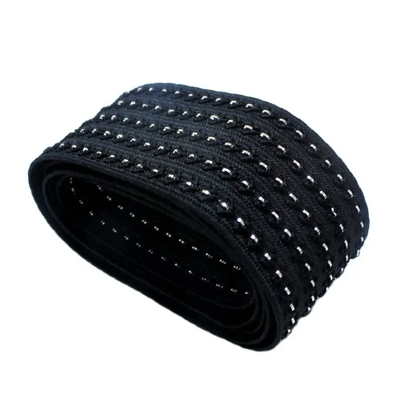 5cm Wide Black Stripe Bind Elastic Bands/ Short Skirt Lace Jacquard