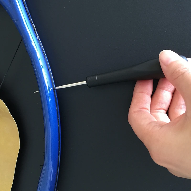 NEW-1Pc Badminton/Tennis Racket Stringing Tools Parts -Straight Awl- Stringing Tools Pass Through A Grommet Black