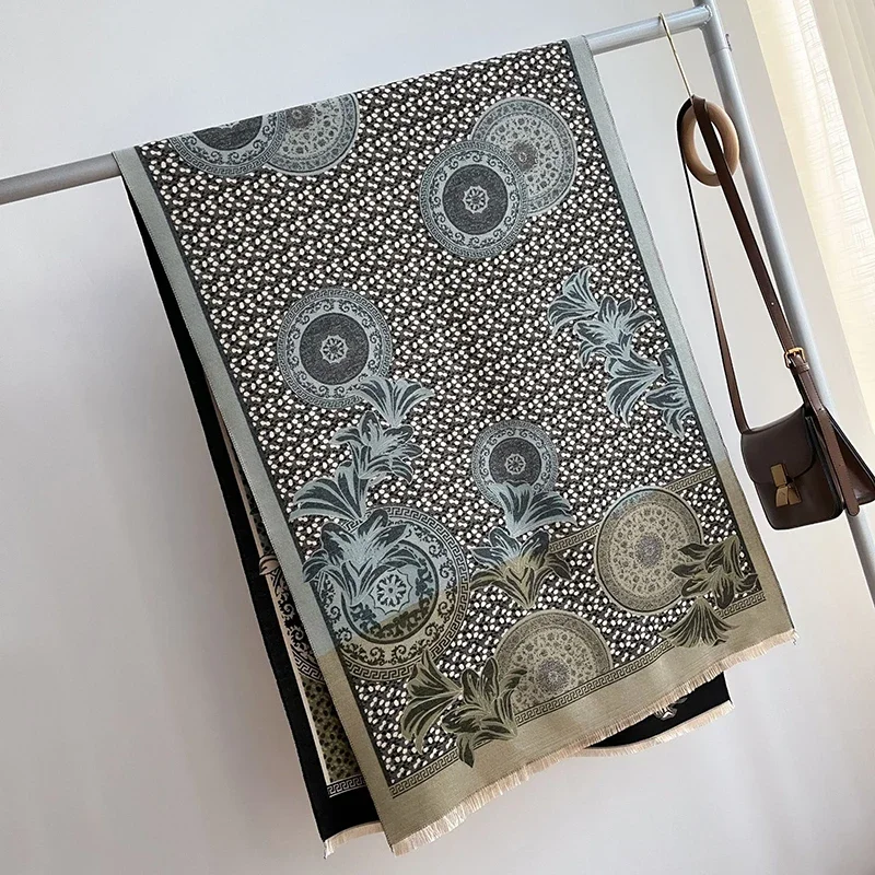 

Кашемировый шарф Ligentleman, хиджаб, женское одеяло с принтом, шаль, платок, женский шарф из пашмины 180*65 см, мягкая шаль 2022