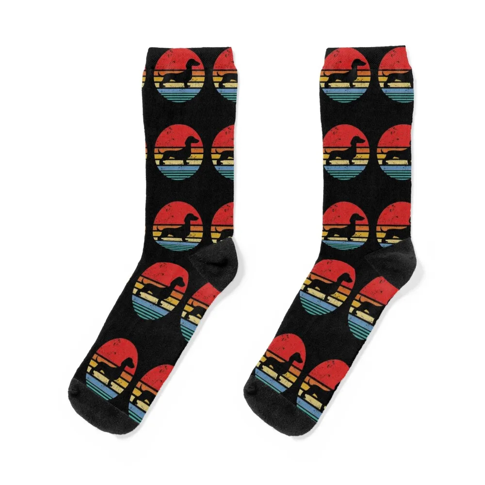 

Dachshund Retro Sunset Dog Daschund Socks Heating sock funny sock Hiking boots Socks Female Men's