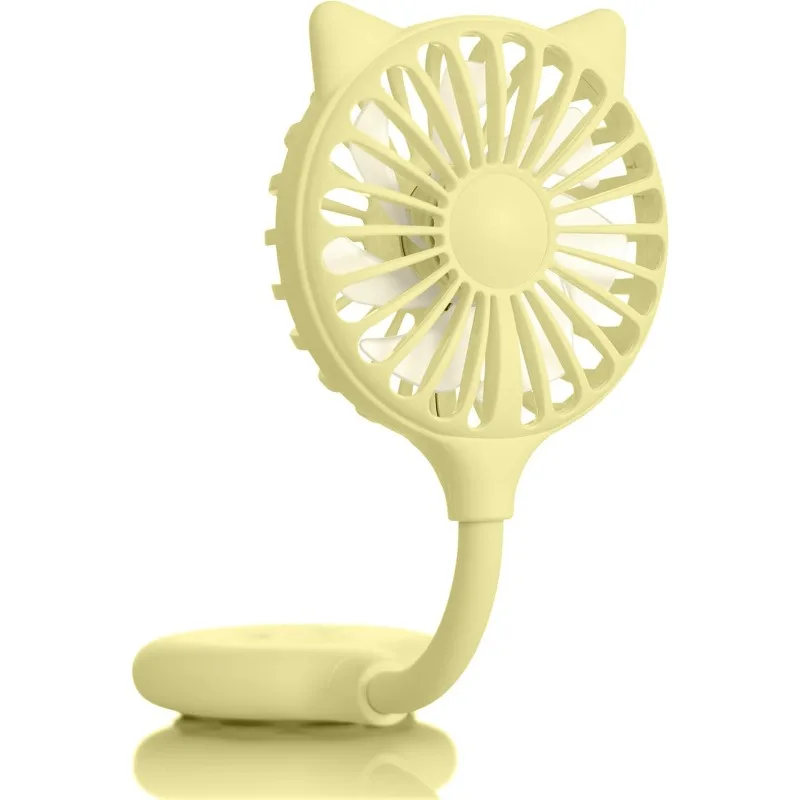 Portable Cat Ear Mini Fan with 3 Speed Settings, Flexible Neck Suction Cup Base, USB Rechargeable, Convenient and Practical