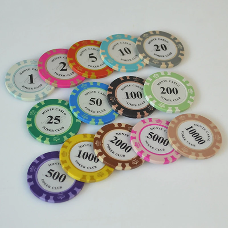 5pcs/Lot Crown Texas Poker Mahjong Chips 4X0.33cm Casino Coins Baccarat Card Protector Outer Fired Clay Inner Iron Sheet 14g