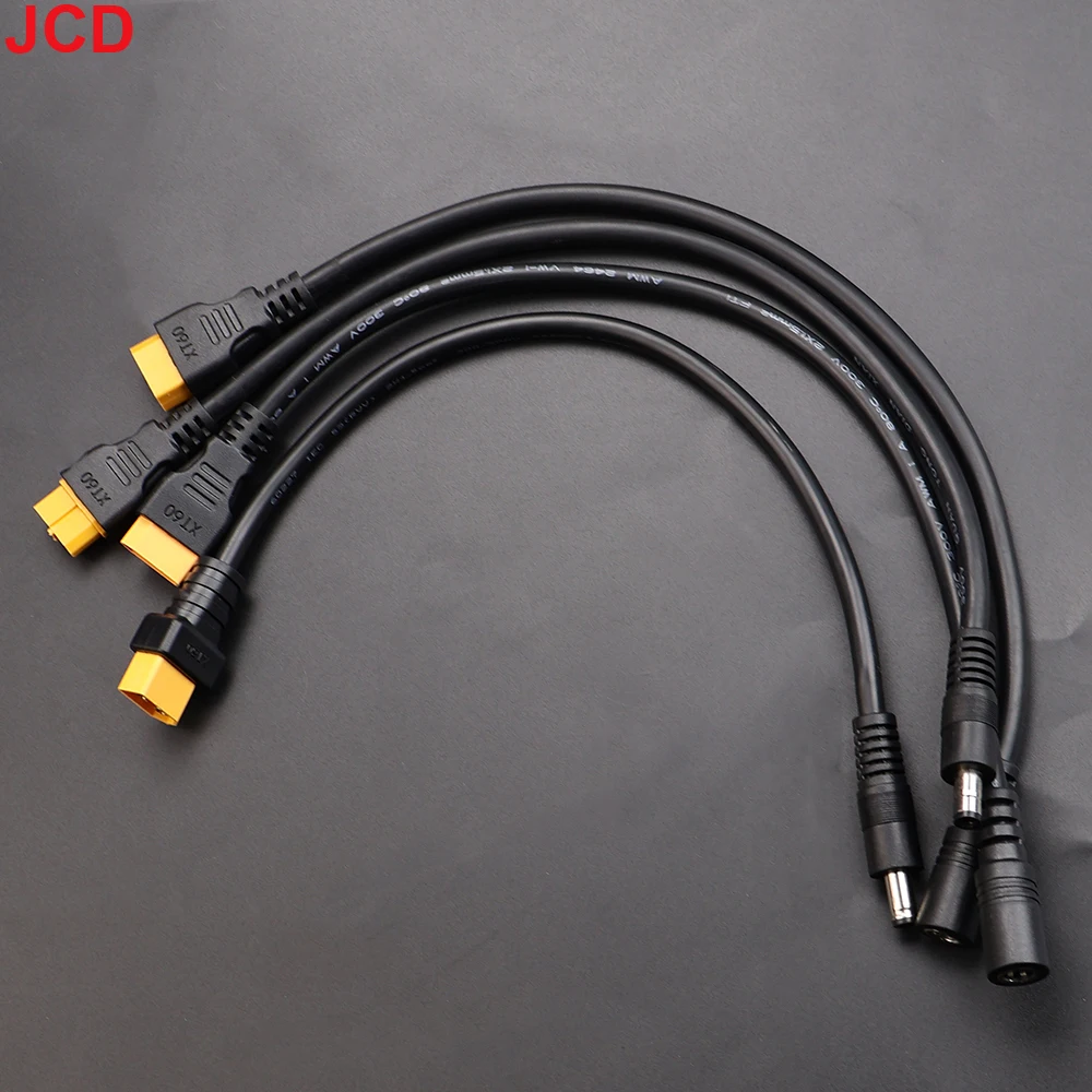 JCD 1개 10A 초연성 XT60 플러그 남성 여성 커넥터 DC 5525/DC5521 전원 케이블 멀티로터 현장 수리용