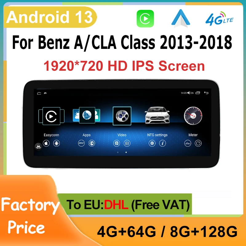 

10.25" 12.5" Android 13 For Mercedes Benz A Class-W176 CLA-C117 GLA-X156 Car Multimedia Video Player GPS Navigation Bluetooth 4G