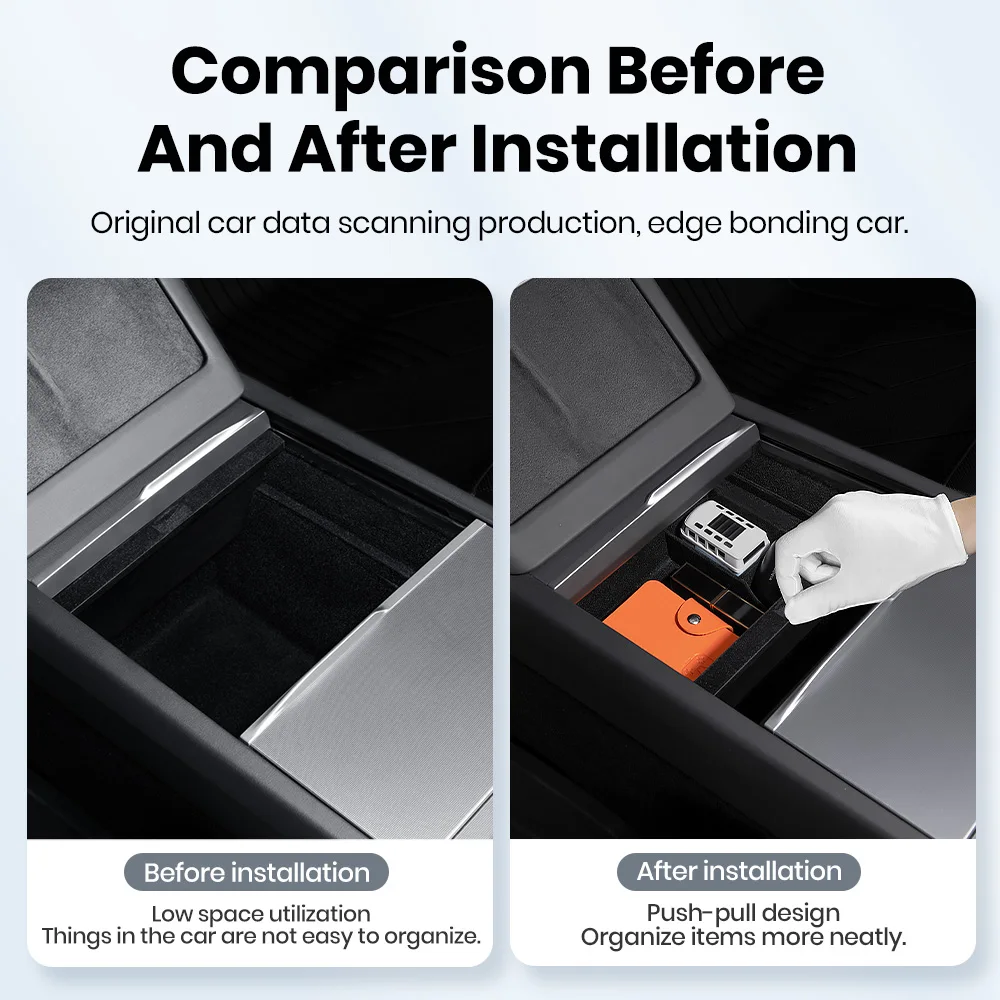 Center Armrest Hidden Box Holder Console Organizer Car Storage Box Accessories YZ For Tesla Highland Model 3 Y Juniper