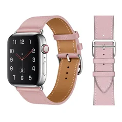 Premium Genuine Leather Watch Bracelet Strap - Timeless Elegance - S11 - 10 42mm 40 41mm (Pink)