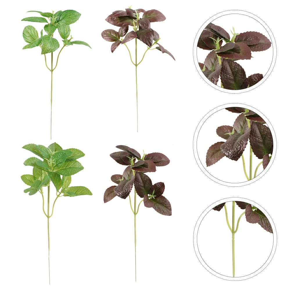 

4 Pcs Artificial Plants Imitation Faux Greenery Simulated Household Fake Greens Flower Arrangement Material