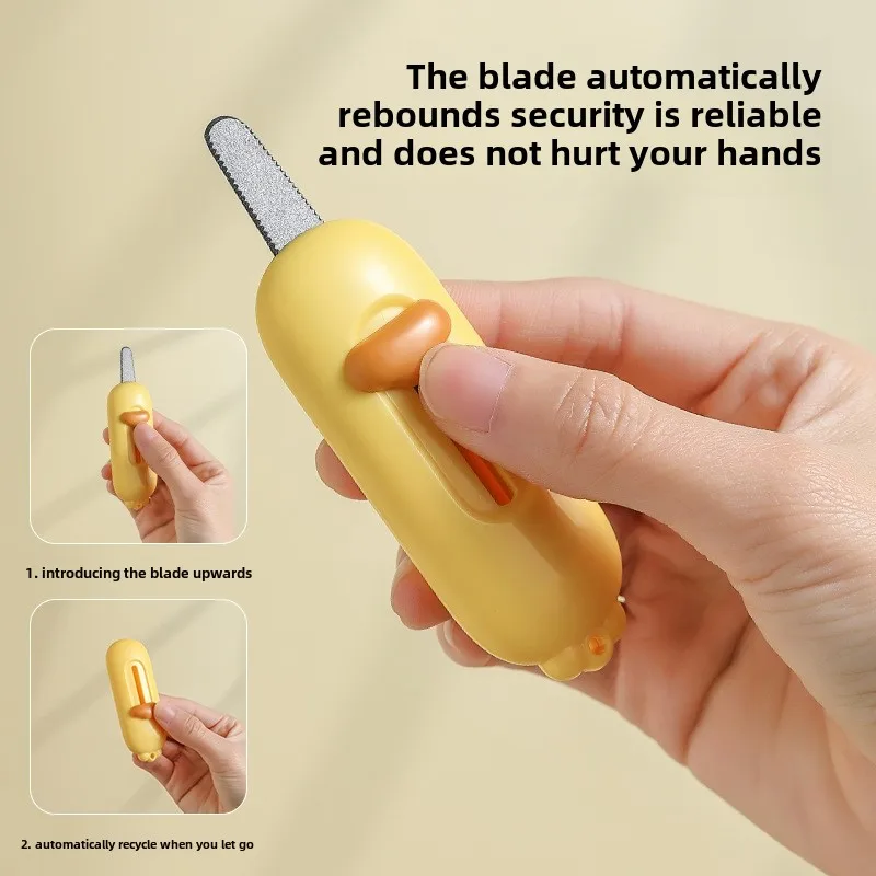 Yellow Duck Magnetic Box Opener 1pc for Open express package box tool Portable serrated knife anti-sticking opener