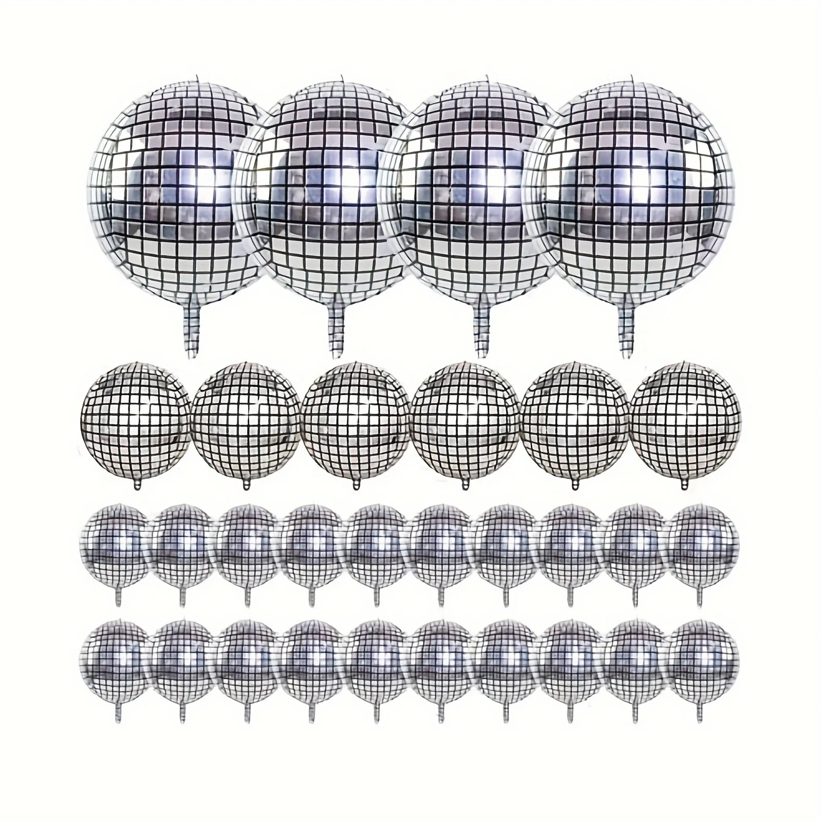 Silver Disco Balloons for Celebrations and Themed Events