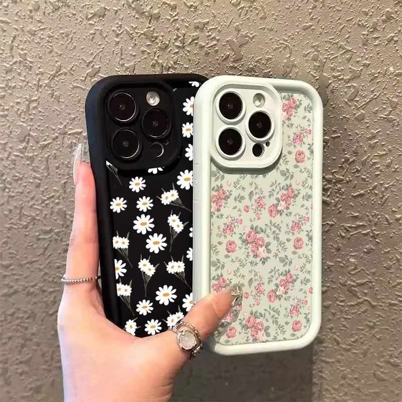 Floral Daisy Rose Phone Case - Elegant Small Flower Design Cover