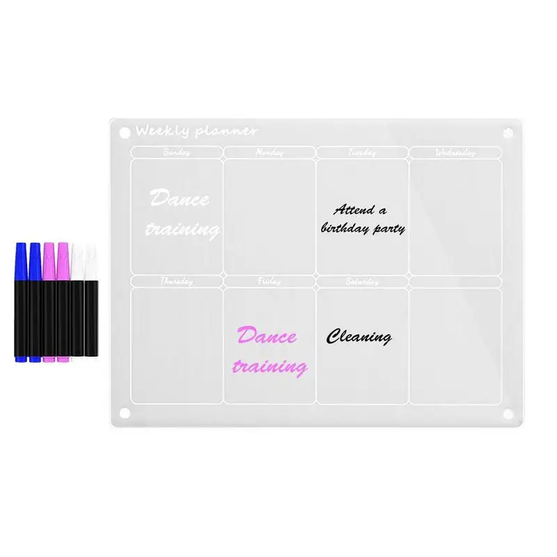 

Acrylic Magnetic Fridge Sticker Calendar Transparent Dry Erase Write WhiteBoard Planner Monthly Weekly Schedule To Do List