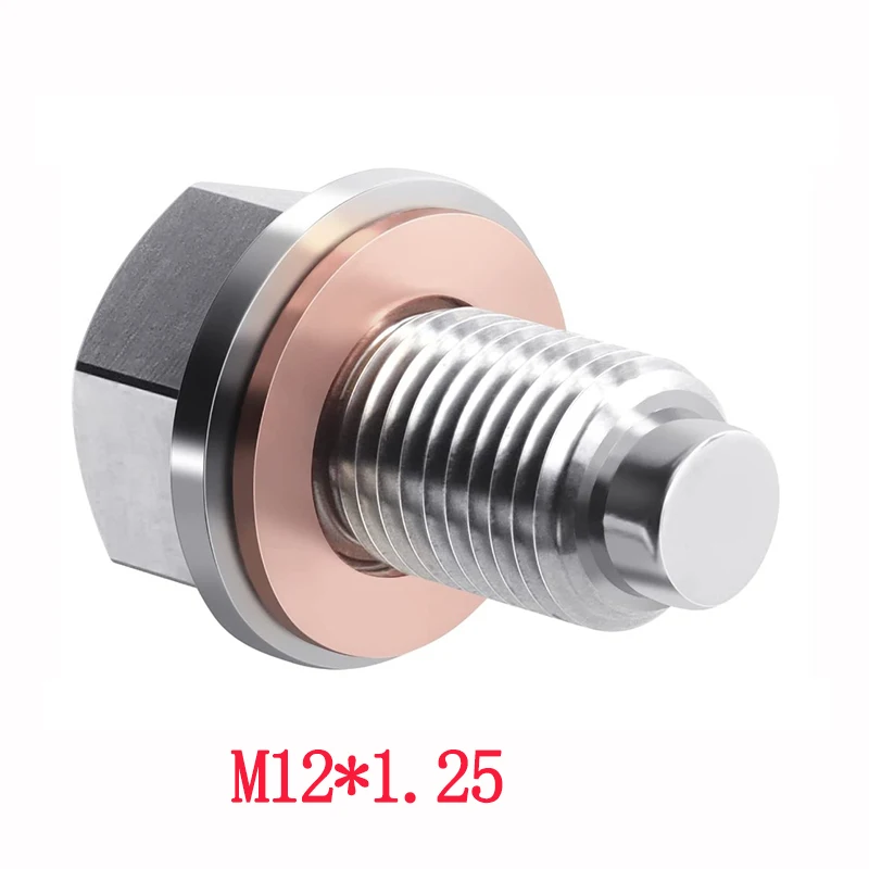 M14 x 1.5 M12 M16 M18 M20 M24 Magnetic stainless steel Oil Drain Plug Sump Drain Nut Bolt with 1 Copper Gasket oil drain plug gasket,oil drain plug seal washer