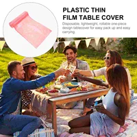 Roll/20pcs 180/200cm Disposable Tablecloth Plastic Thin Film Table Covers Dinner Cloth Table Decor 2