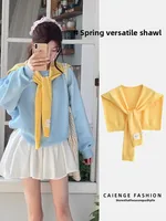 Knitted Decorative oulder Wrap Scarf Multi-Functional Spring Autumn Summer Sle for Men And Women Suitable for Air Conditi...