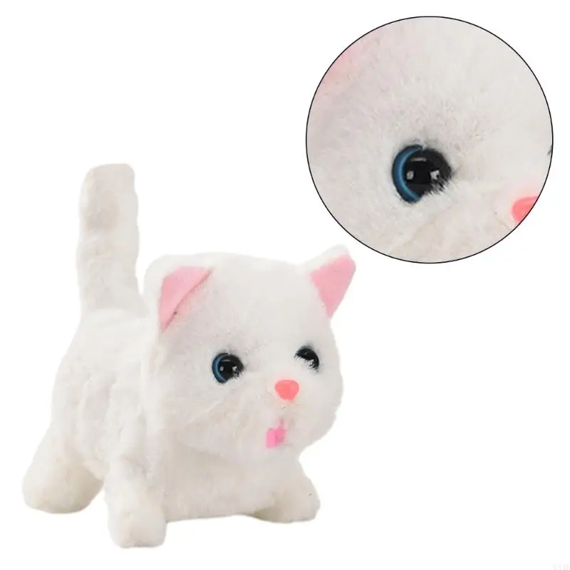 634F Interactive Plush Toy Can Walking Meowing Realistic Stuffed Animal for Kids