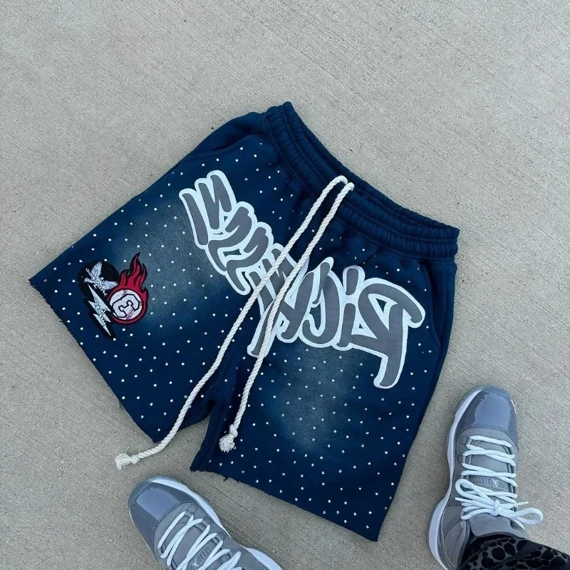 Y2K Harajuku Men's Shorts Letter-printed Sweatpants Fashion Quick-drying Shorts Street Hip Hop Breathable Loose Unisex Shorts 5