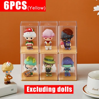 กล่องเก็บของแบบโชว์ 6 ชิ้น ชั้นวางอะคริลิคสำหรับจัดระเบียบของเล่นแบบ Blind Box, Bubble Mart, ทำมือ, ป้องกันฝุ่น, สำหรับวางบนโต๊ะ 7