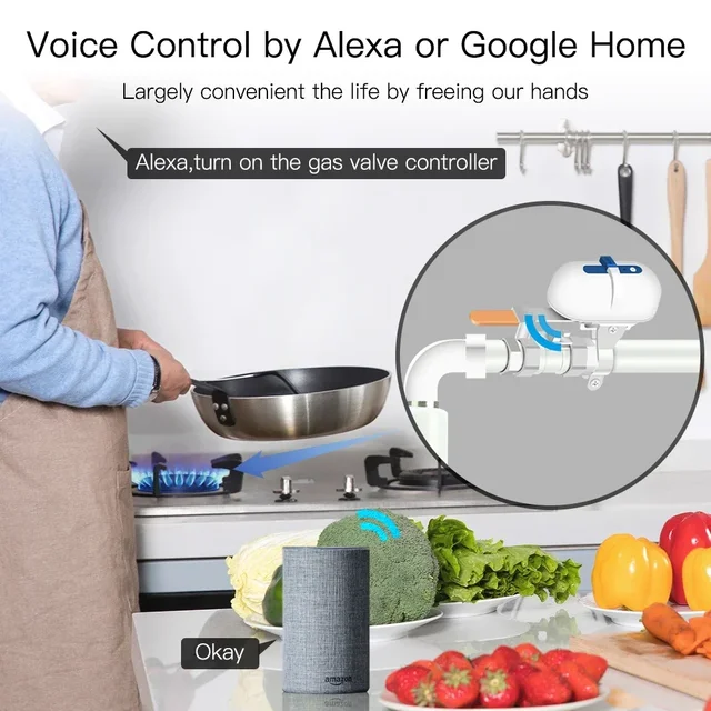 Tuya Smart WiFi/ZigBee Water Gas Pipeline Auto Shut OFF Valve Controller Smart Life APP Remote Control With Alexa Google Home 5