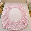 Plaid Pink Fitted Sheet & Pillowcase Set Durable Polyester Fabric, Hypoallergenic, Quick-Dry Home/Hotel Use Twin/Queen/King Size 4