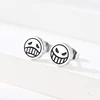 Cosplay Jewelry Accessories Titanium Steel Stud Earrings For Women Men Character Ace Dissymmetry Face Earring Fashion Jewelry 3