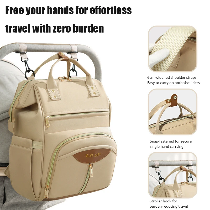 Fashion Mommy Backpack Large Capacity Diaper Bag Multifunctional Travel Baby Bag Maternity Backpack for Women Waterproof - 2