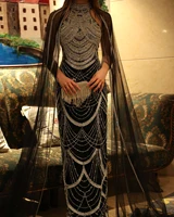 قال شارون-فساتين سهرة فاخرة مع غطاء بأكمام للنساء ، دبي ، أسود ، ضارب إلى الحمرة ، أزرق ، وردي ، أنيق ، عربي ، ثوب حفل زفاف ، SS209 1