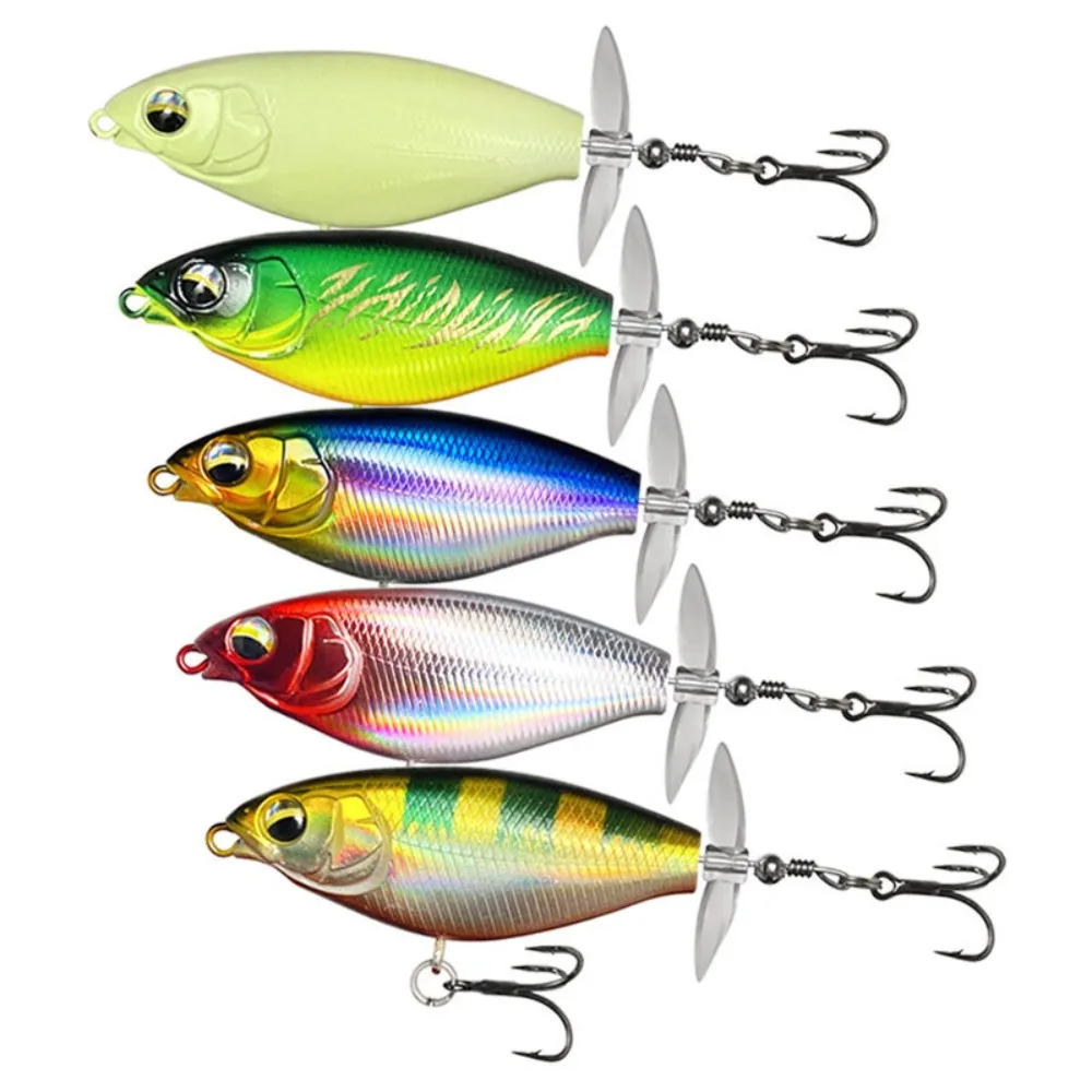 

3pcs Popper Propeller Warbler Lure 2024 7cm/6g 9cm/11g Rotating Tail Topwater Fishing Lure Floating Bass Surface Bait Fishing