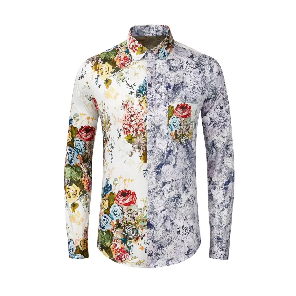 

High Quality Luxury Jewelry Embroidery Elegant Comfortable Soft Autumn Long Sleeved White Men'S Shirt