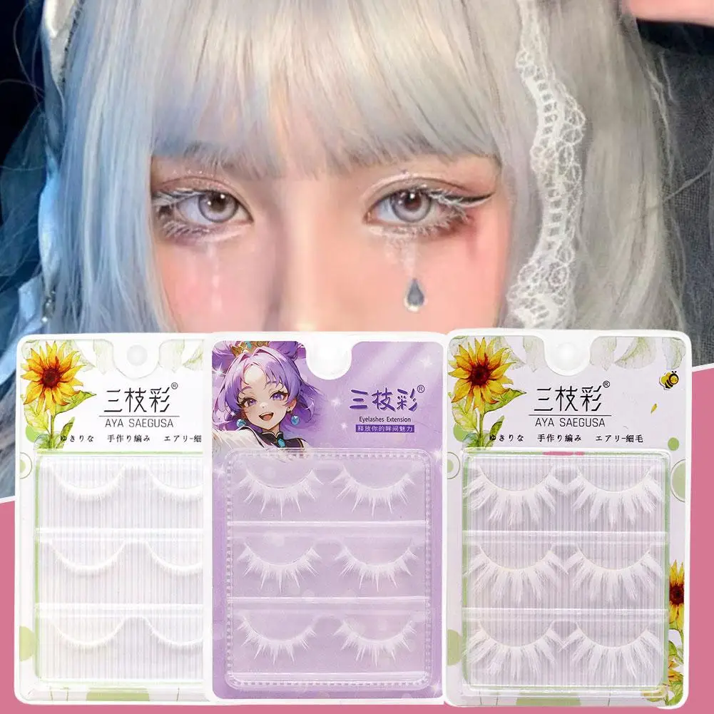 Weiße Künstliche Wimpern für Cosplay, Anime-Charaktere, Make-up, Imitierte Einteilige Wimpernverlängerung, Wimpern-Make-up-Tool – Detail 1