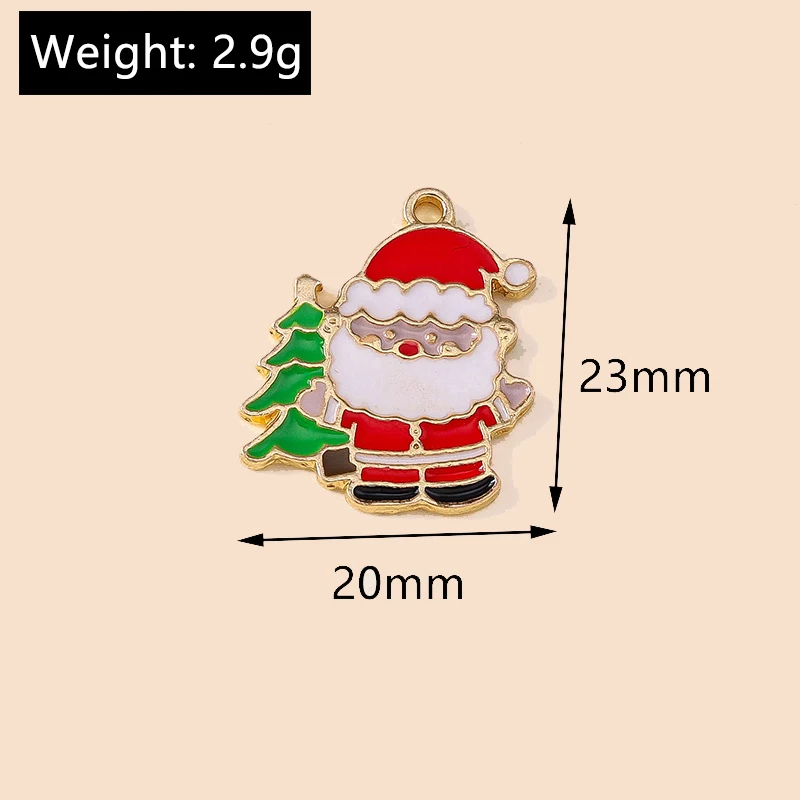 Leslie 10 Stück/Lot Emaille Weihnachtsmann Charms für Ohrringe Armband Herstellung Weihnachten Weihnachtsmann Charms DIY Schmuck Zubehör – Detail 20