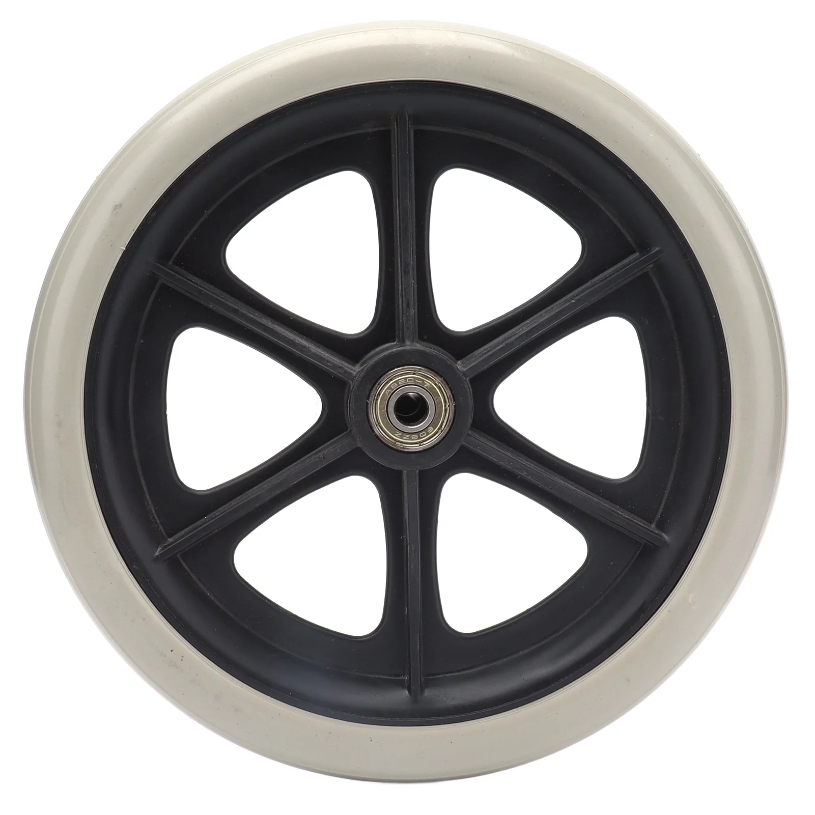 Solid Wheel PU Wheelchair Rollator Caster Hub Replacement 6/8inch 5/6 Holes 608ZZ Metal Bearing Wheel Wheelchair Accessory Parts