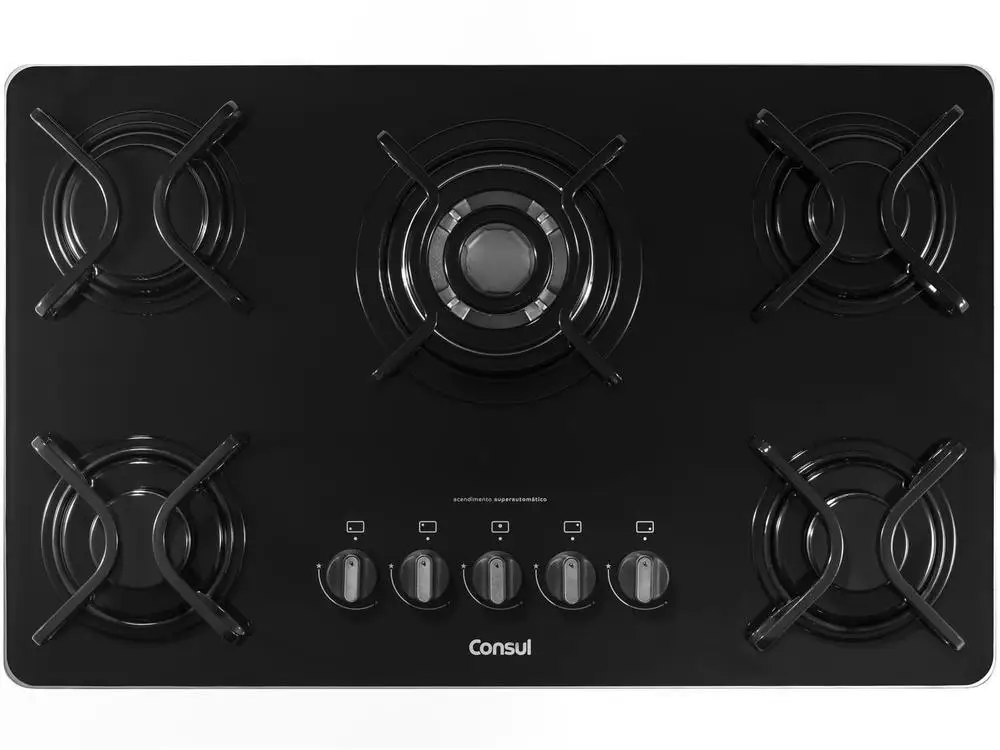 Cooktop 5 Bocas a Gás Natural e GLP Consul Vidro - Bivolt 4
