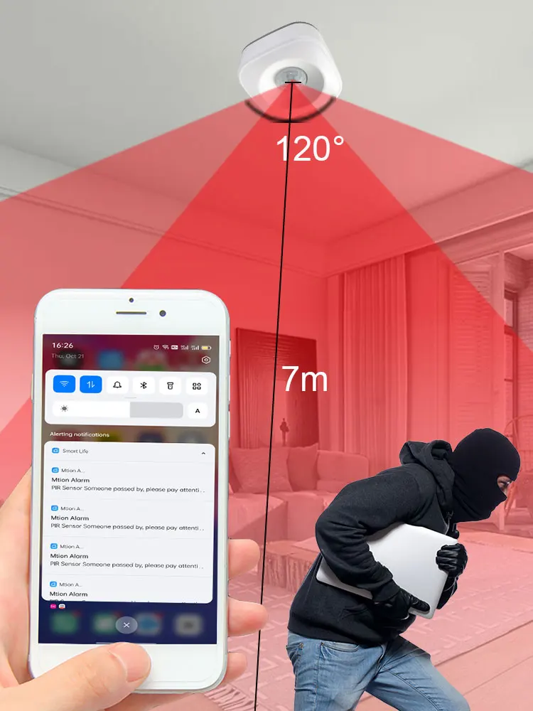 tuya zigbee sensor de movimento parede ceilling 04