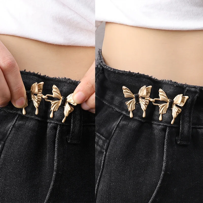

Versatile Install Nail Detachable Buckles Buckle Tightening Seam Tool Easy Waist To Shaped Jeans Belt Metallic Free Butterfly