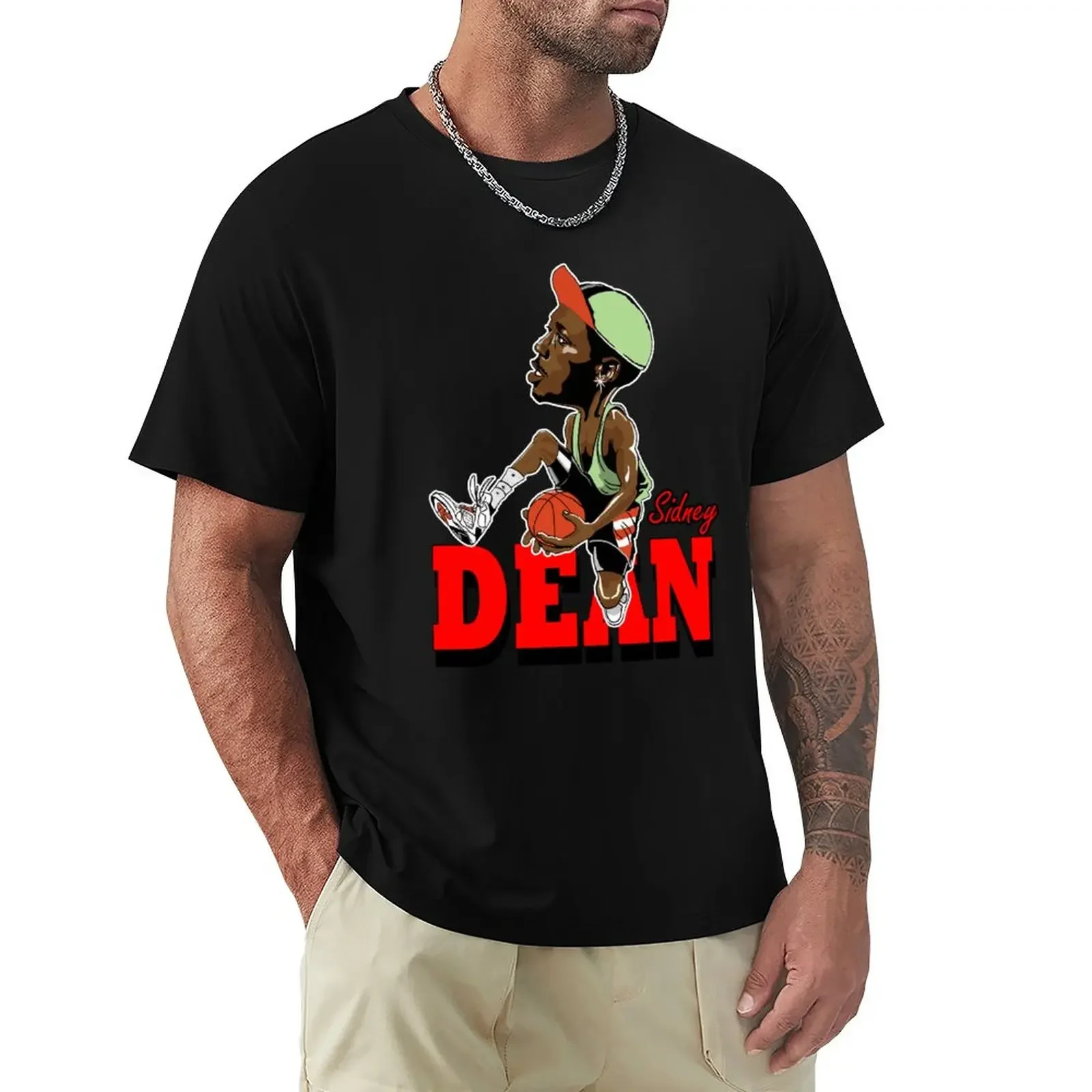 

SIDNEY DEAN BASKETBALL FUNNY CARTOONS RETRO T-Shirt oversized Blouse slim fit t shirts for men